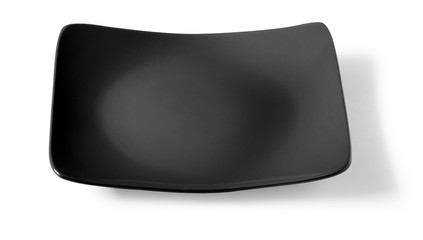black square empty dish isolated
