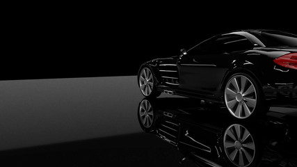 Naklejka premium Auto auf schwarzem Hintergrund