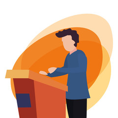 man standing in the stand