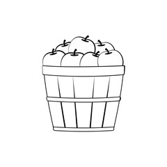 Bushel of apples icon. Clipart image isolated on white background