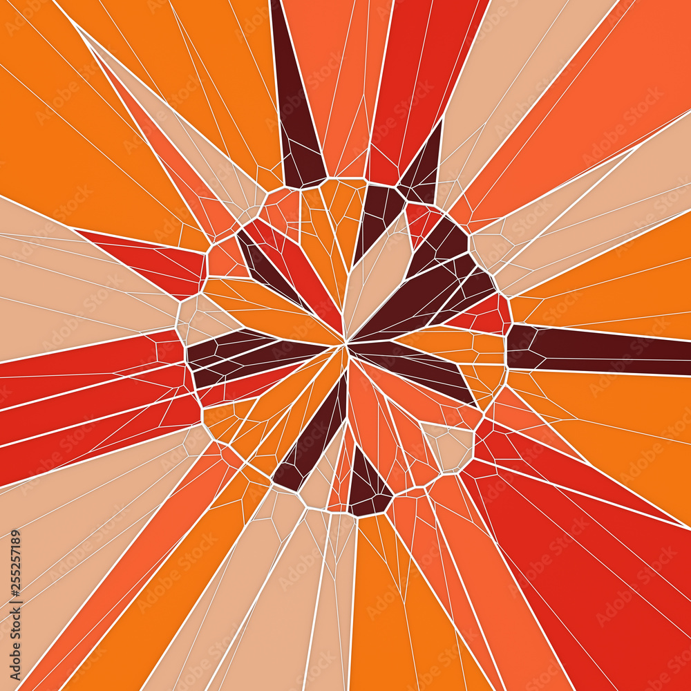 Aufkleber Abstract geometrical concept. Modern covers design with low poly tesselated pattern of multicolored shapes. 3d rendering