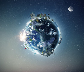 Full view of planet Earth, composed by NASA images