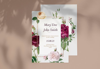 Vintage-Style Floral Wedding Invitation