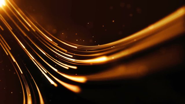 Award screen abstract background. Shiny glitter particles orbit motion. Striped creative texture for holiday celebration. Luxury pattern with bright neon light rays. Seamless loop.