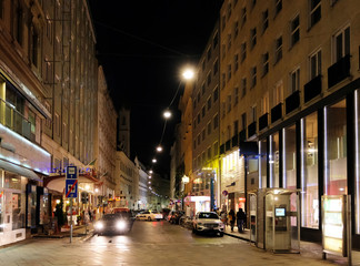 Fototapeta na wymiar Vienna at night in january, 2018.