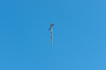 Orthodox cross in the blue sky. Christianity. Religion. Orthodox Christianity. Jesus. Easter. 