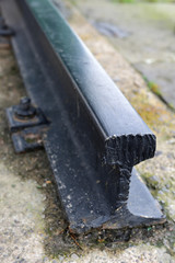 alte bahnschiene in rheinauhafen