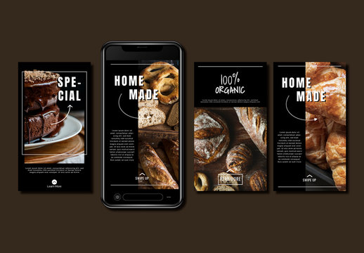 Social Media Post Set with Images of Baked Goods