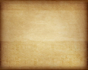 Ethnic pattern on the piece of parchment, aged paper. Bulgarian, Central European style.  