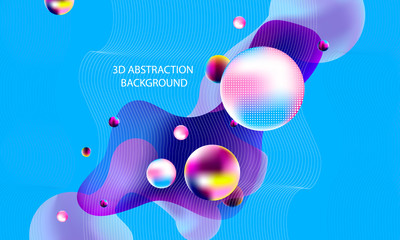 Multicolored bubbles 3d cluster pastel shades decorative balls abstract vector illustration pearls trendy