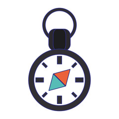 Navigation compass symbol isolated blue lines