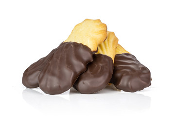 Group of four whole lazy cookie with chocolate isolated on white background