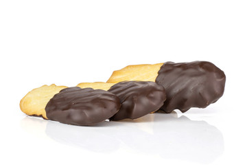 Group of three whole lazy cookie with chocolate isolated on white background