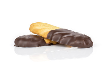Group of two whole lazy cookie with chocolate isolated on white background