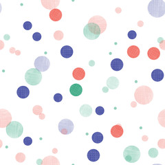 Colorful Fabric textured dots seamless pattern print