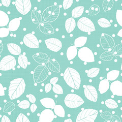 Mint green leaves textile textured repeat pattern