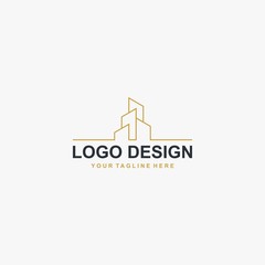 Real estate logo design. Outline home logo.