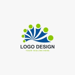 Charity grup logo design vector. Social human logo design. People icon design.