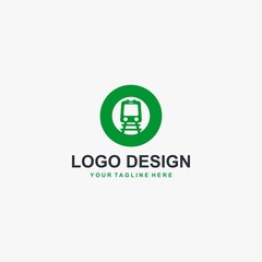 Train railway logo design vector