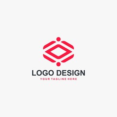 Cube outline logo design vector. Abstract logo design.