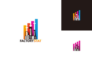 Fototapeta premium Factory Statistic Logo Template Design Vector, Emblem, Design Concept, Creative Symbol, Icon