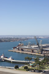The Port of San Diego, California, landscape, city industrial panorama