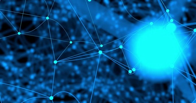 Dots connected by lines 3D looping animation