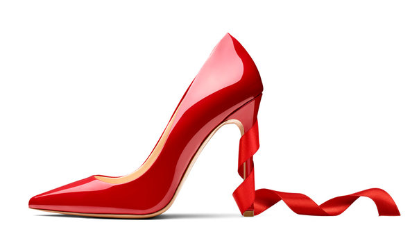 red high heel footwear ribbon fashion female style