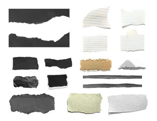 pieces of torn paper texture background, copy space.