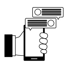 smarphone with speech bubbles