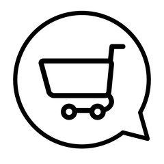 speech bubble with shopping cart commercial