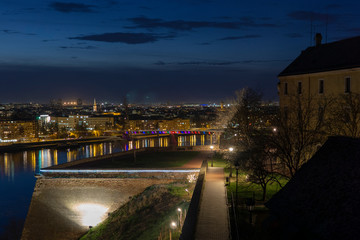 Fototapeta na wymiar Night Photography of City Novi Sad