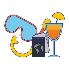 Travel and summer vacations blue lines