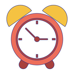 Alarm clock time symbol blue lines