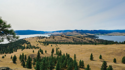 Aerial View of Wild Horse Island at the Flathead Lake in Montana