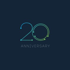 20 Year Anniversary Vector Template Design Illustration