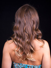 Fototapeta premium Female Long wavy blonde hair