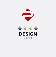 Vector logo design,icon initials p