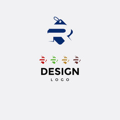 Vector logo design,icon initials r