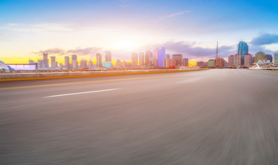 Obraz premium Urban Road, Highway and Construction Skyline..