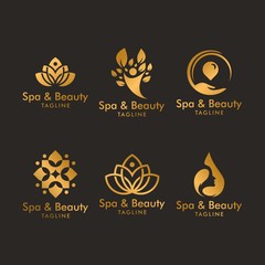 luxury lotus flower spa logo design inspiration