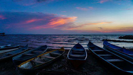 Beautiful Sunset on the Pacific Ocean by Cartagena in Colombia South America © Danilo