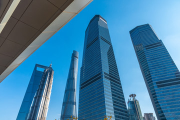 Fototapeta na wymiar High-rise buildings in Lujiazui, Shanghai
