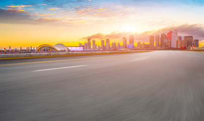 Obraz premium Urban Road, Highway and Construction Skyline..