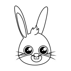 beautiful rabbit easter head character