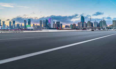 Fototapeta premium Urban Road, Highway and Construction Skyline..