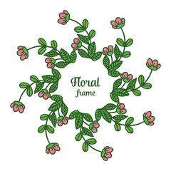 Vector illustration various shape leaf floral frame