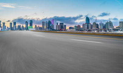 Obraz premium Urban Road, Highway and Construction Skyline..