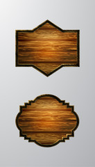 Vector realistic illustration of wooden signboard