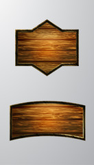 Vector realistic illustration of wooden signboard